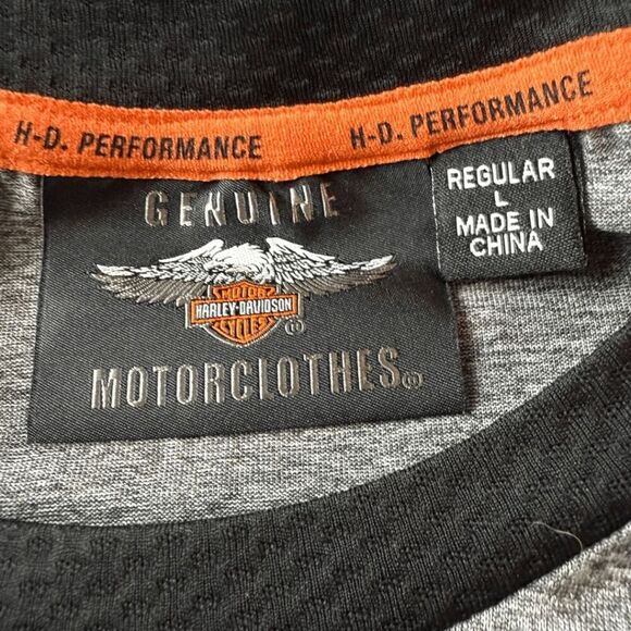 Harley-Davidson Men's Motorclothes H-D Performance T-Shirt Gray Black Large - Picture 3 of 7